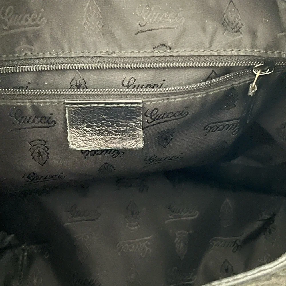 💎AUTHENTIC GUCCI GUCCISSIMA LARGE BLACK LEATHER BAG WITH GOLD HARDWARE💎 - Picture 14 of 14